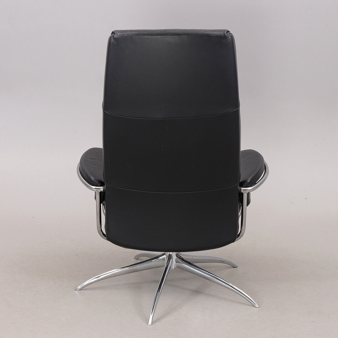 Stressless manual upholstered relax armchair and ottoman sound – Metro