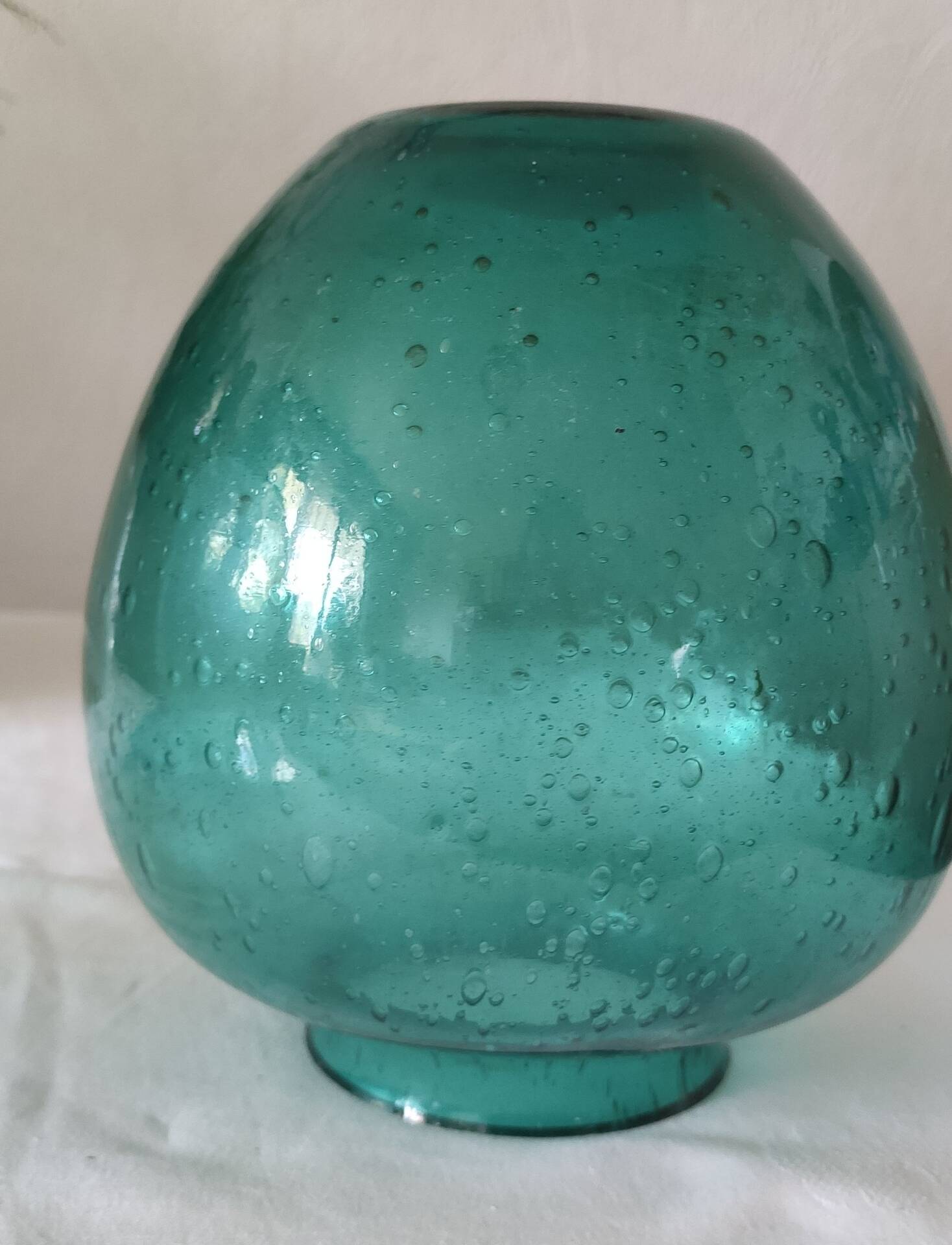 Blown glass round vase, vintage