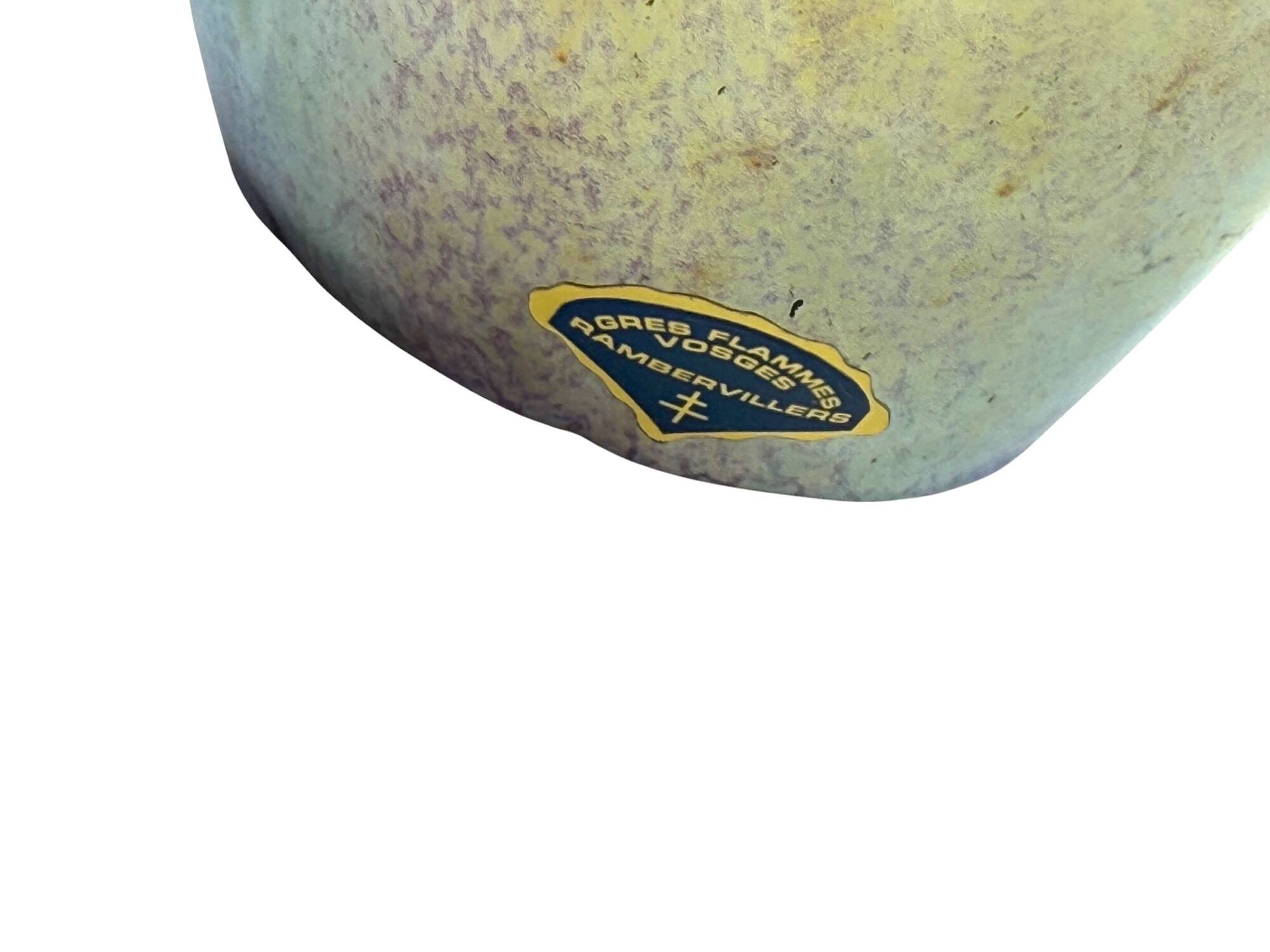 A. Cytère, modern iridescent gres vase, Rambervillers France 1950s