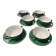 Service Art Déco de 6 tasses à double anses en porcelaine de Limoges