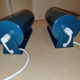 Pair of green Lod type v413 roller wall lights from Ikea.