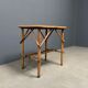 Bamboo side table with mirror top from France, 1940s