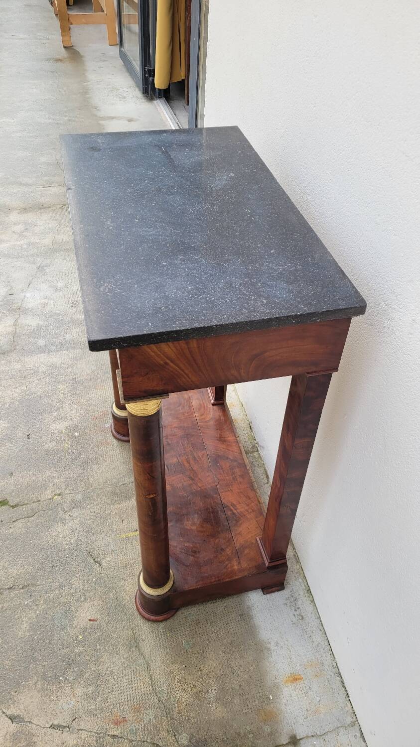 Console Empire en acajou et bronze, XIXème