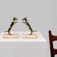 Art Deco Bookends in Copper with Marble Bases, France, 1930s, Set of 2
