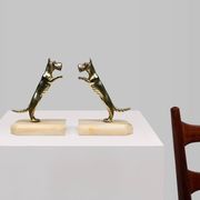 Art Deco Bookends in Copper with Marble Bases, France, 1930s, Set of 2