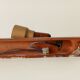 Vintage double spot wall light in wood and brass 80s