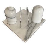 Vintage white marble table server