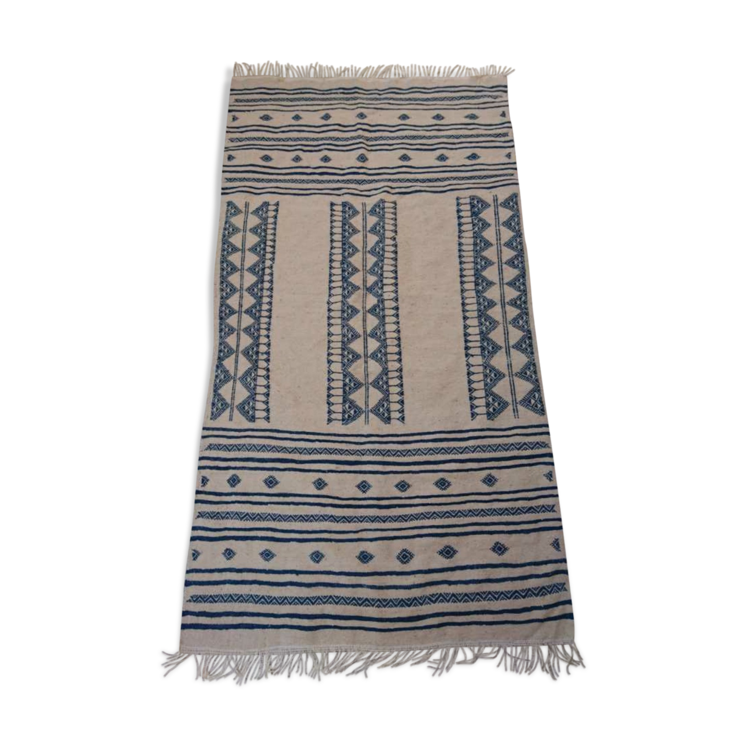 Beige and blue carpet 195x105cm