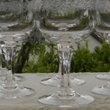Set of 6 ARQUES crystal red wine glasses. Matignon model.