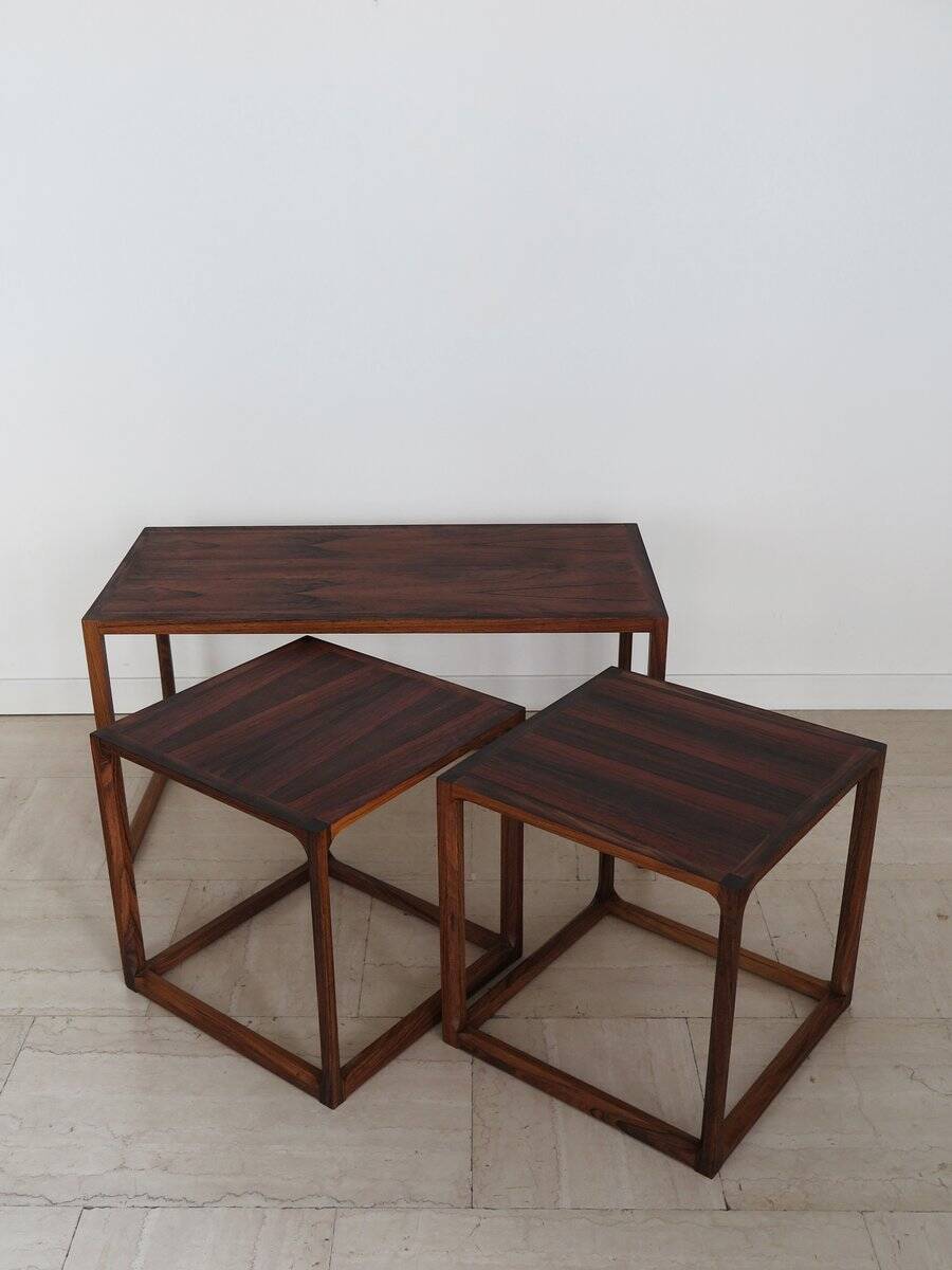 Nesting Tables attributed to Aksel Kjesgaard, Denmark, 1960s, Set of 3