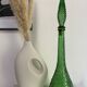 Vintage Empoli carafe in green "bubbled" decor glass from the 70s, large model