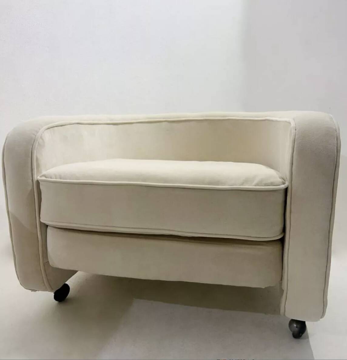 Mid-Century Modern Italian Armchairs on casters, 1970s (3 available)