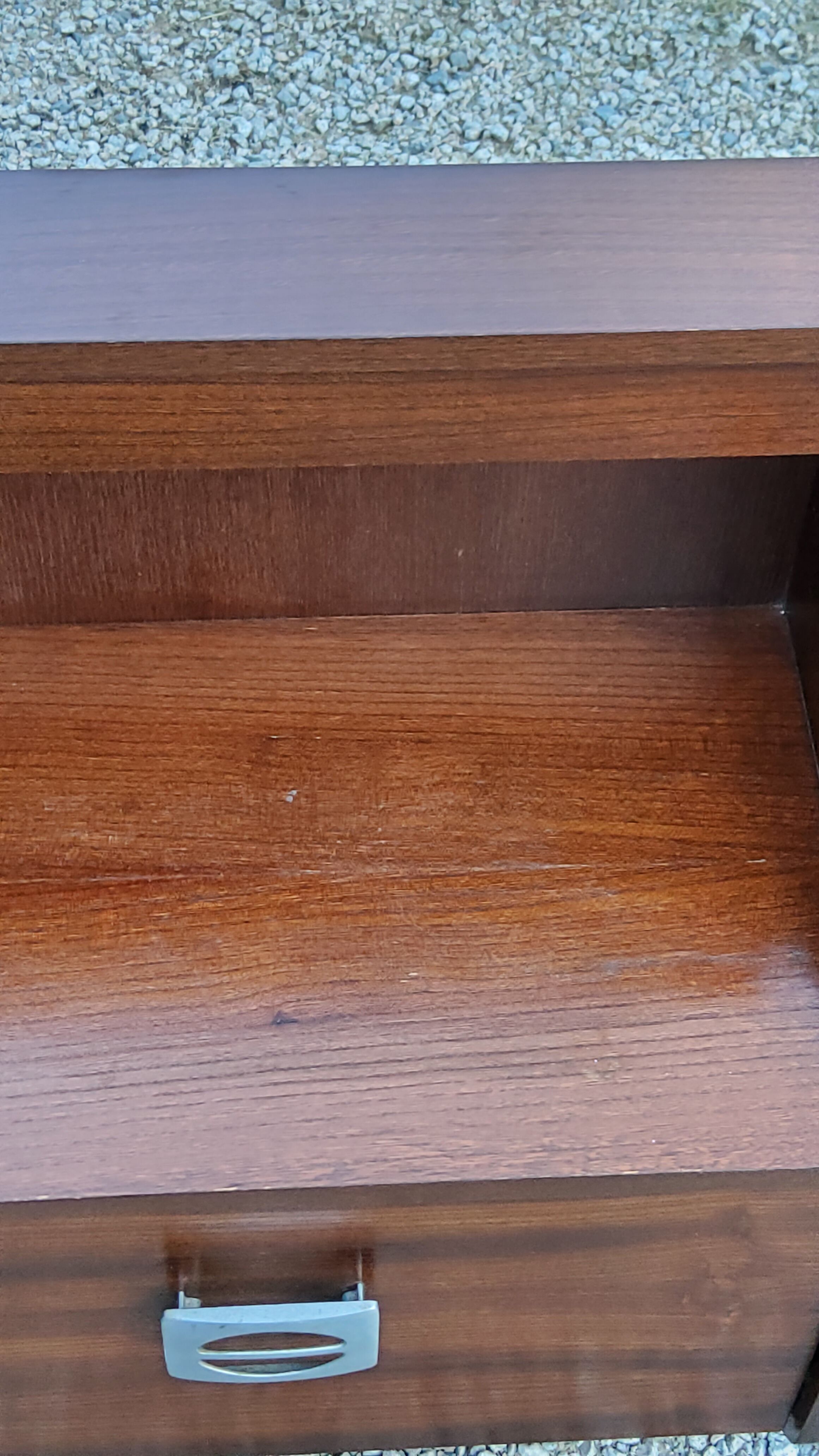 Pair of bedside tables from the 70s in rosewood stained oak veneer