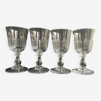 4 19th century water glasses – Établissements Legras