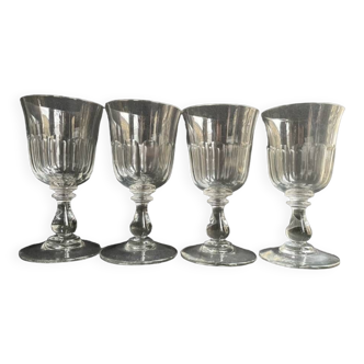 4 19th century water glasses – Établissements Legras