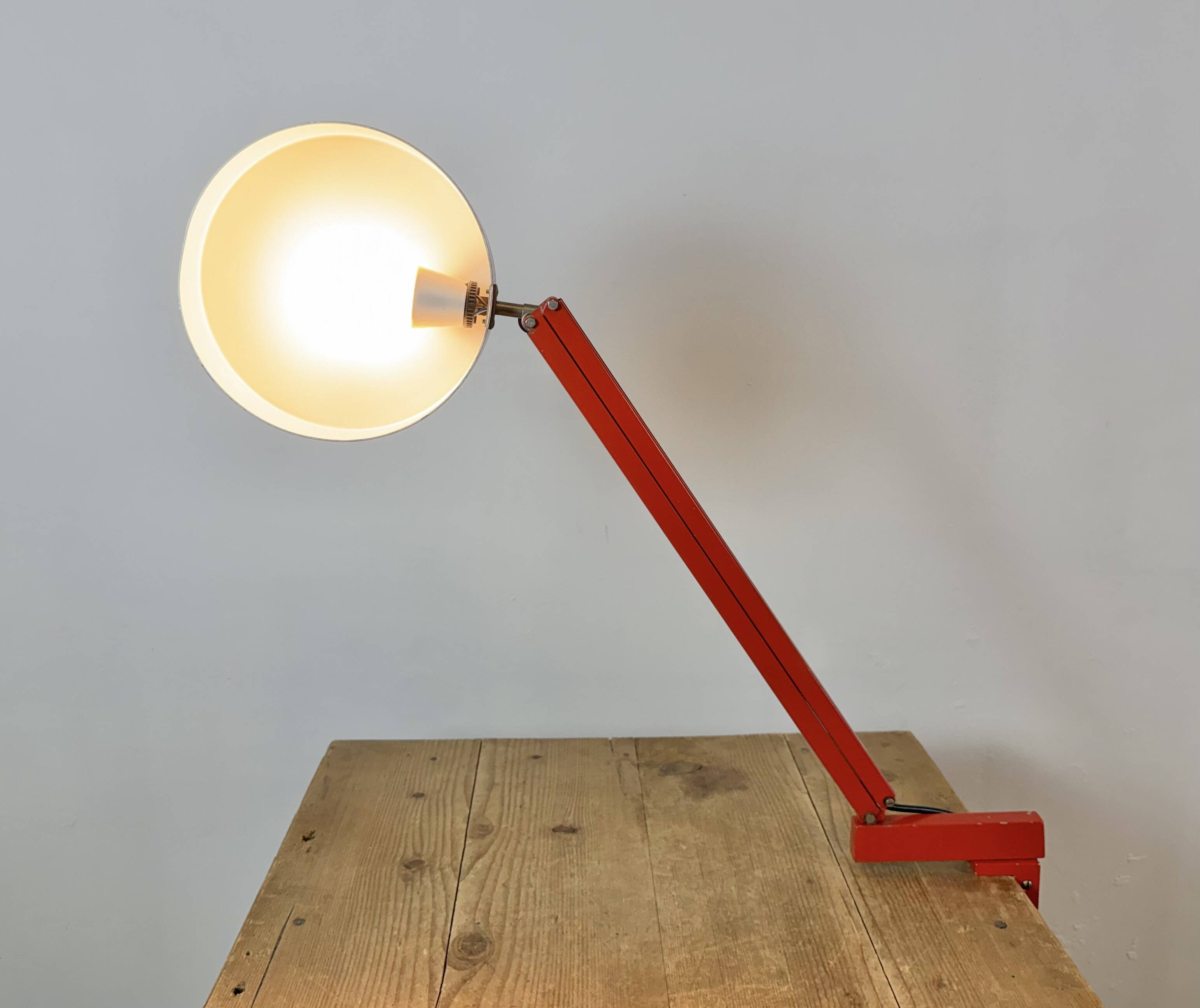 Vintage Red Adjustable Table Lamp, 1970s