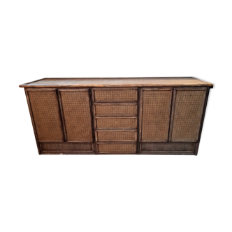 Vintage rattan sideboard