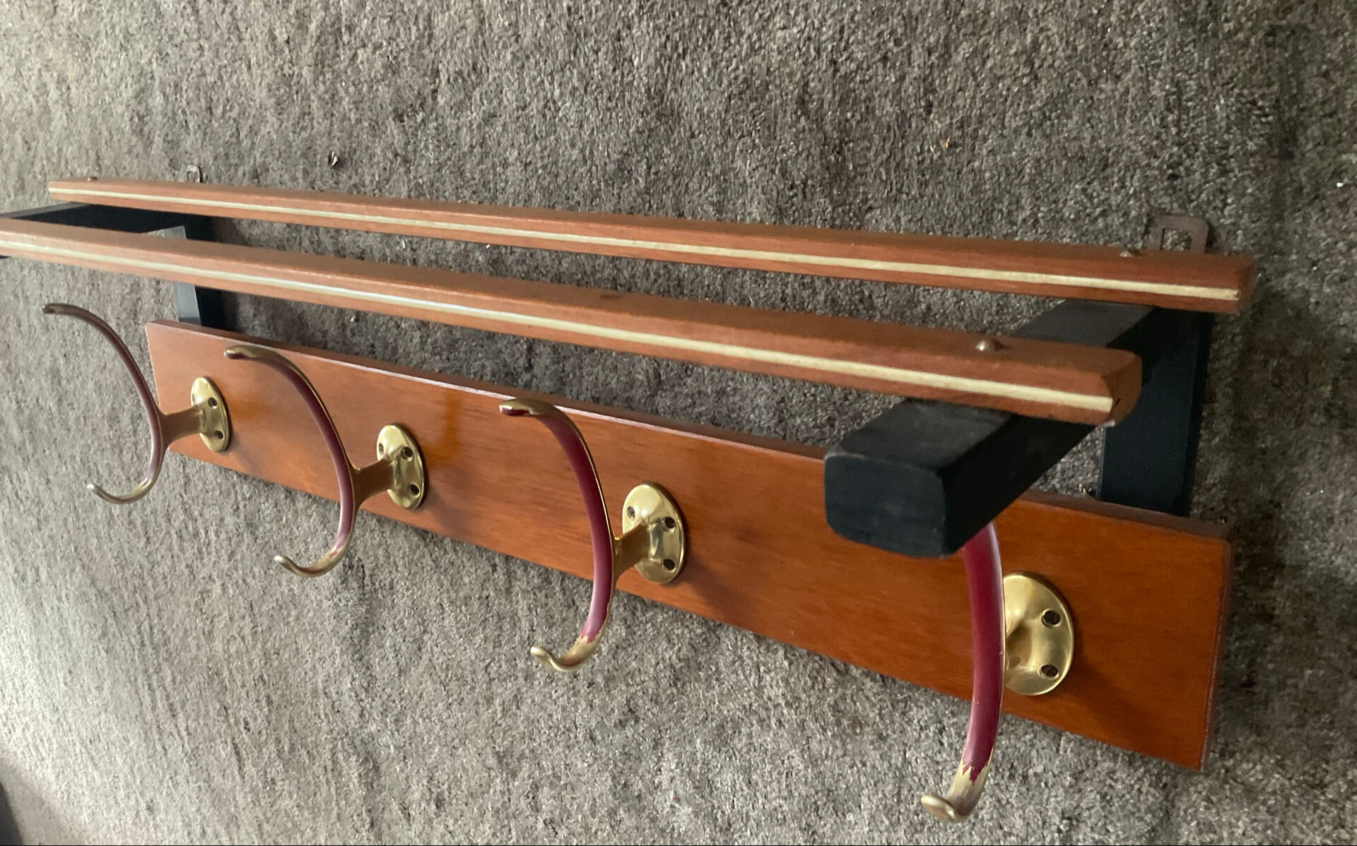 Scandinavian coat rack wardrobe in teak from the 1960s.