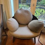 Fauteuil nubilo gris/beige