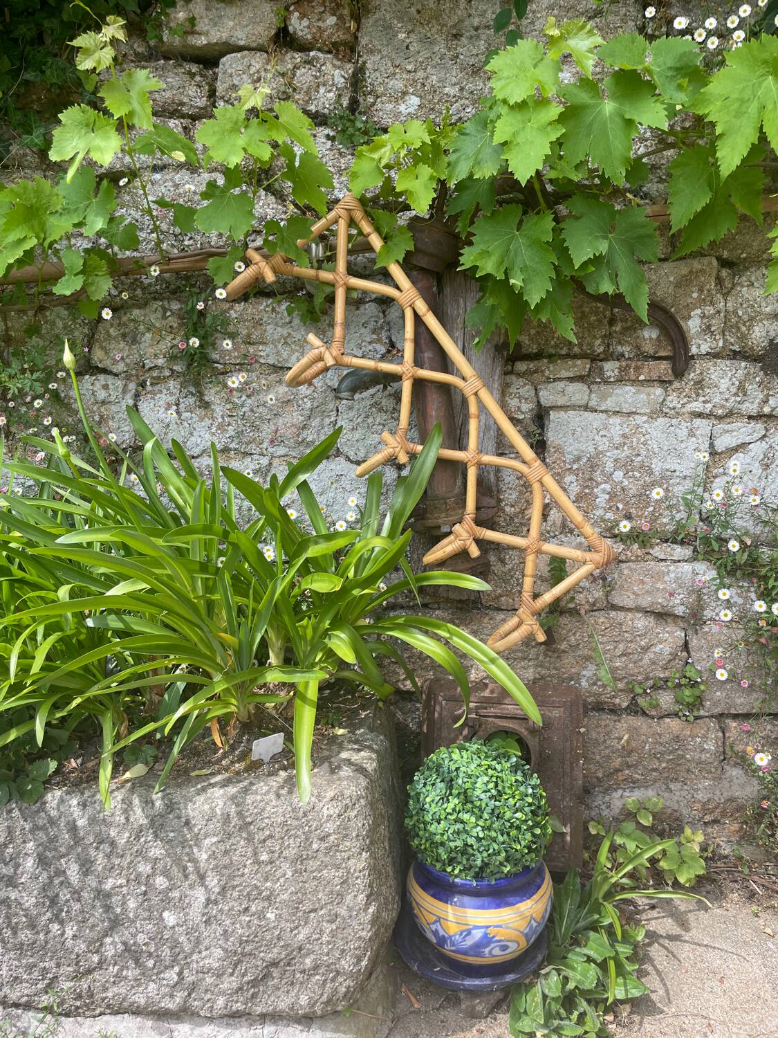 Rattan coat rack from the 70s