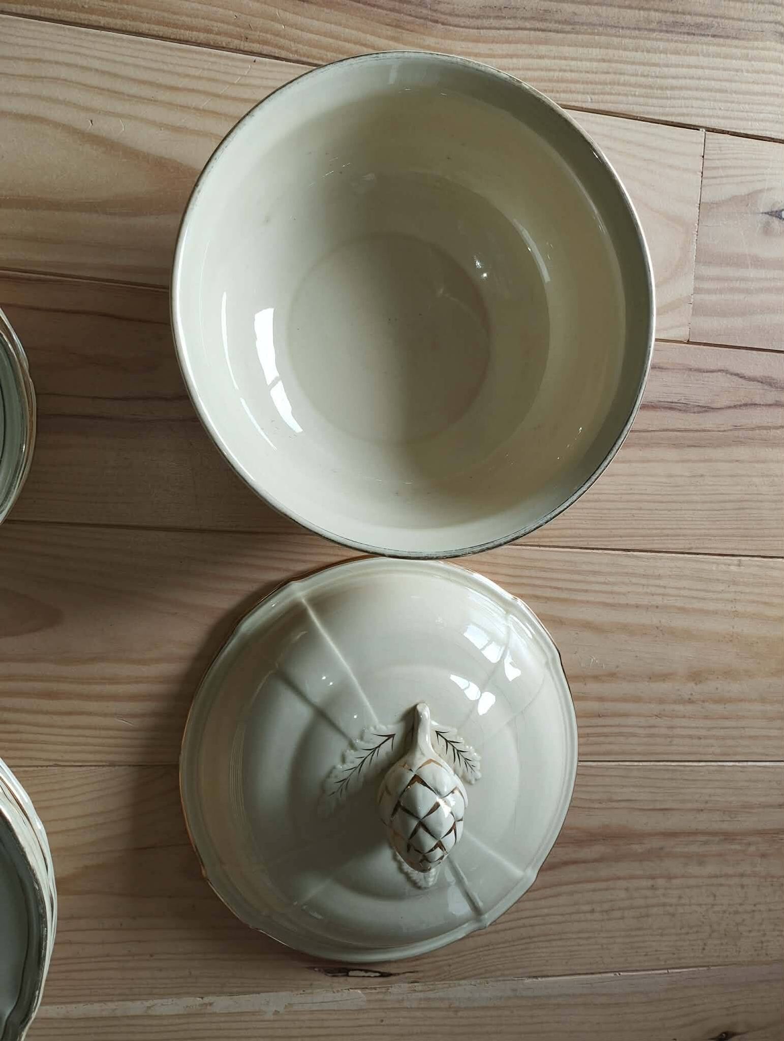 Service de table ancien gien – modèle niderviller – ensemble exceptionnel