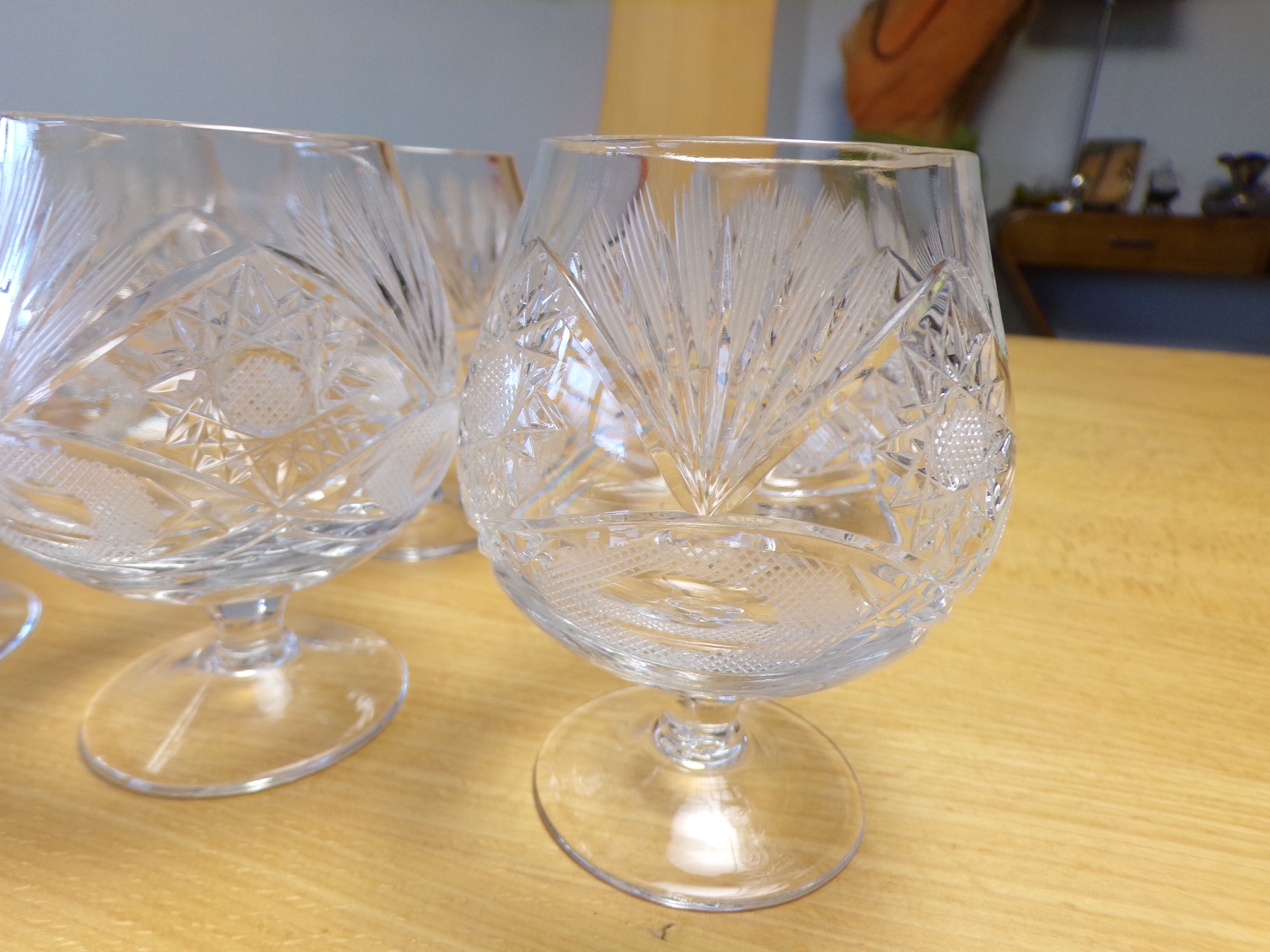 6 saint-louis crystal cognac glasses
