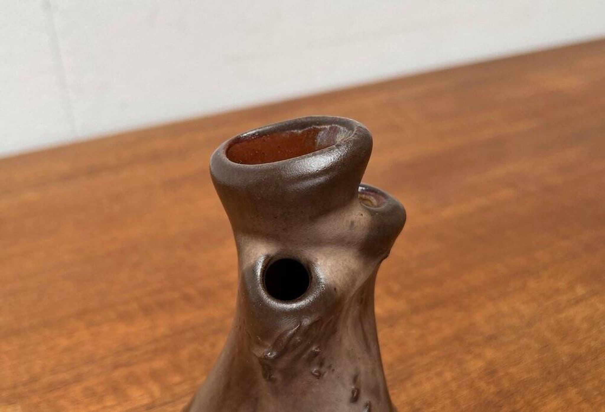 Organic studio pottery vase in mid-century style by Montanus & Remy, Germany, 1960s.