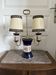 Antique Florentine Table Lamp Italian Blue Porcelain Ceramic