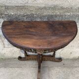 Console half moon carved wood 1970