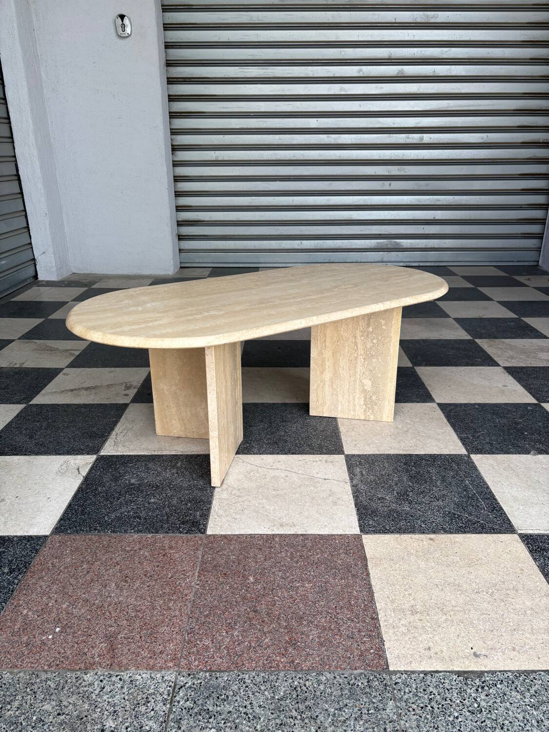 Vintage travertine coffee table