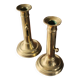 Pair of brass push-button candlesticks