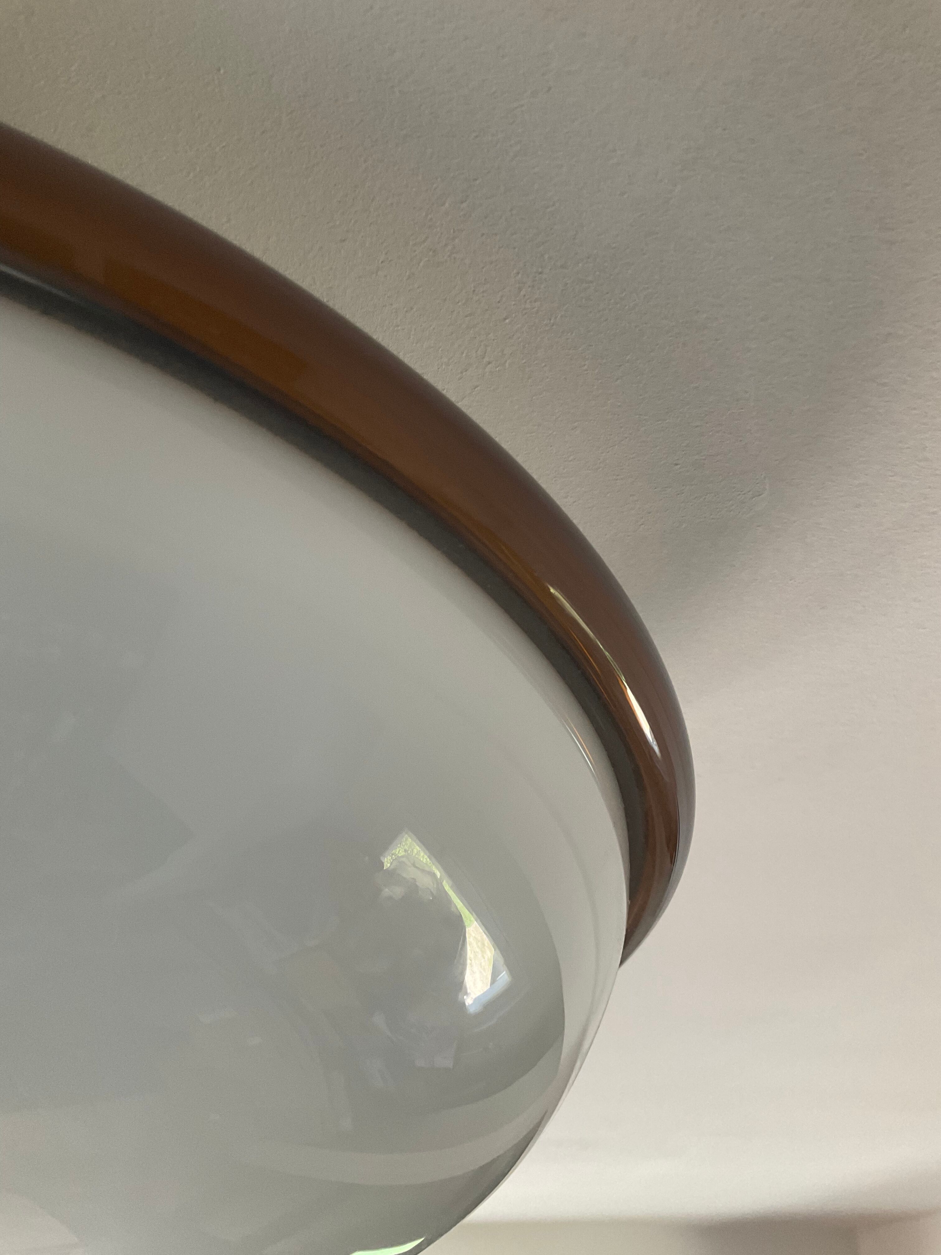 Vintage ceiling lamp in opaline and glass paste