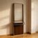 Mid-century modern chrome & rosewood wall console with mirror, 1970s, Italian