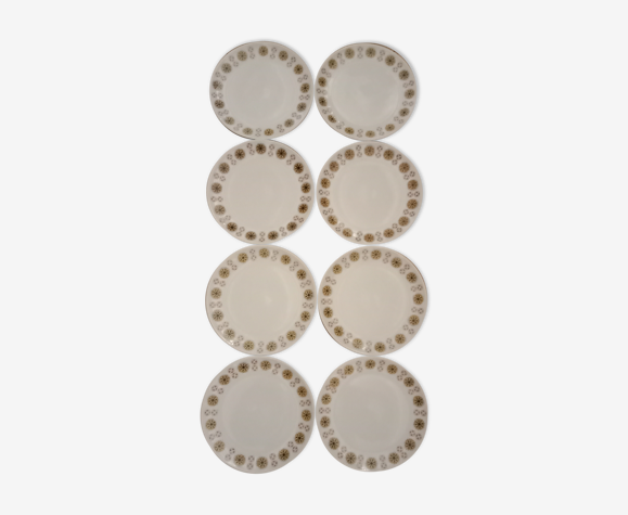 8 assiettes à dessert porcelaine de Chauvigny