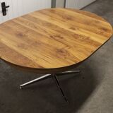 Dining table 1970 extendable formica feet cross atypical chrome