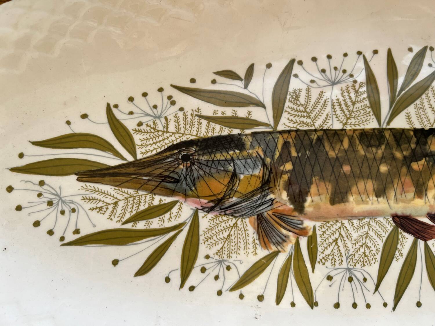 Gien earthenware fish dish