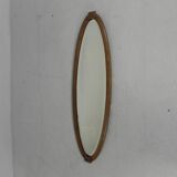 Oval gold mirror with faceted edge, 1950s