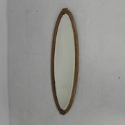 Oval gold mirror with faceted edge, 1950s