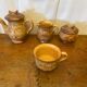 Antique tea coffee set vallauris vintage beige ceramic #c644