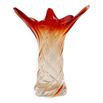 Mid-Century Twisted Murano Glass Vase, Italy, 1960s