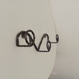 Vintage wrought iron wall coat rack