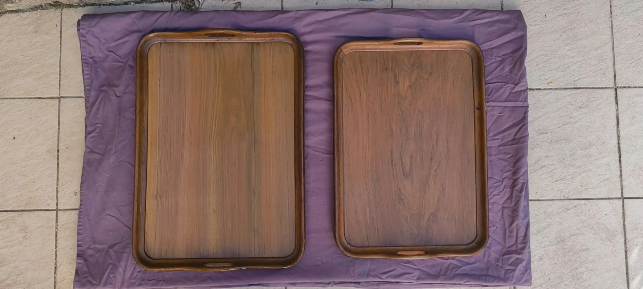 Large Art Deco wooden trays 1940 France