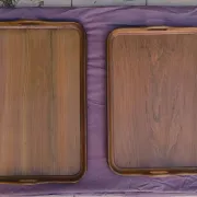 Large Art Deco wooden trays 1940 France