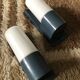 Pair of Bauhaus appliques in Bakelite and white opaline around 1950