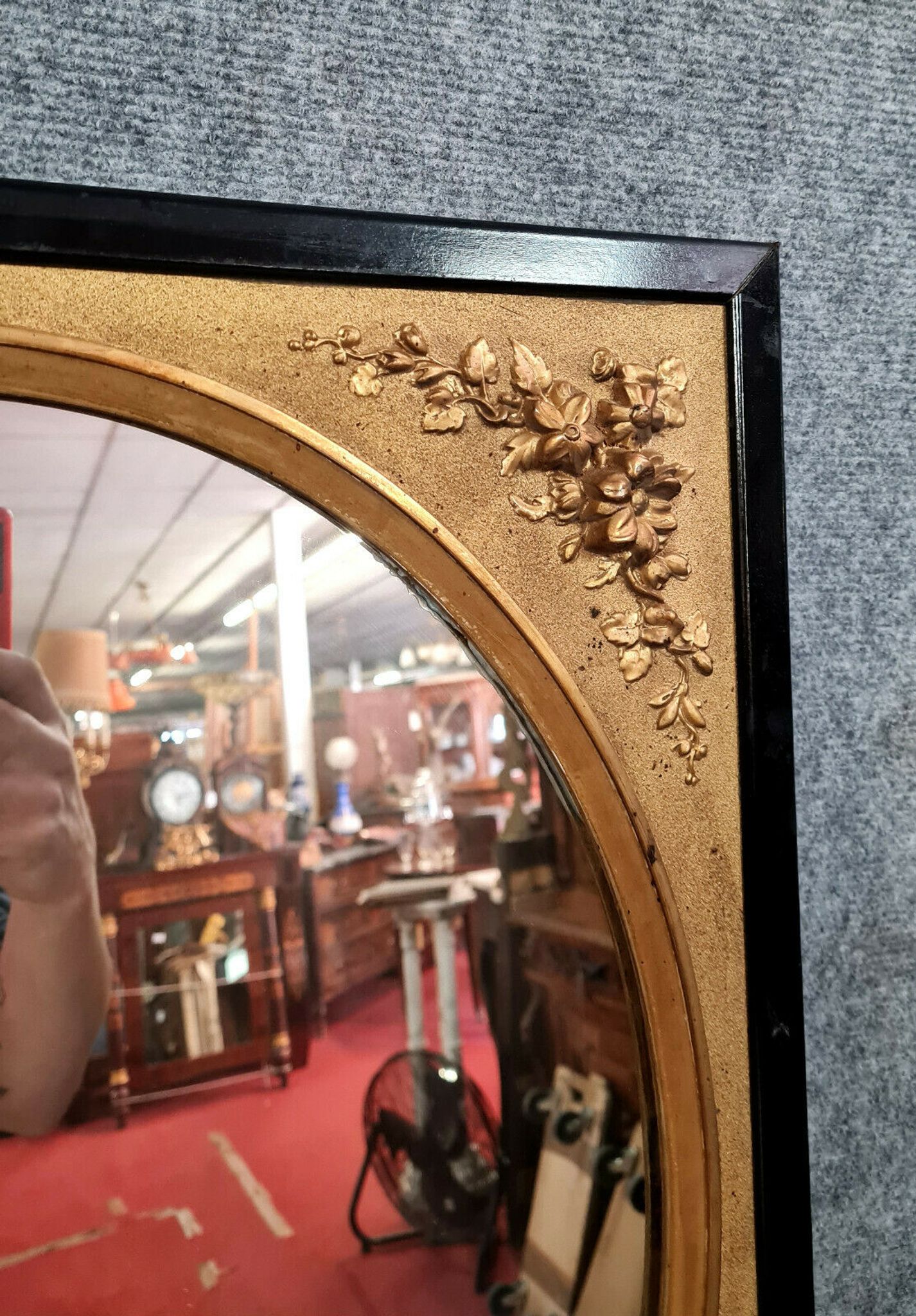 Pair of mirrors in gilded and lacquered wood Napoleon III period around 1880-1900