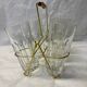 Set of 6 lemonade glasses with brass support