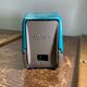 Vintage USSR slide projector in metal enamel blue and gray brand Optical study bulb