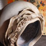 Potter's ball vase "like a flower" vintage glazed ceramic