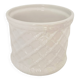 Glazed white earthenware cache-pot