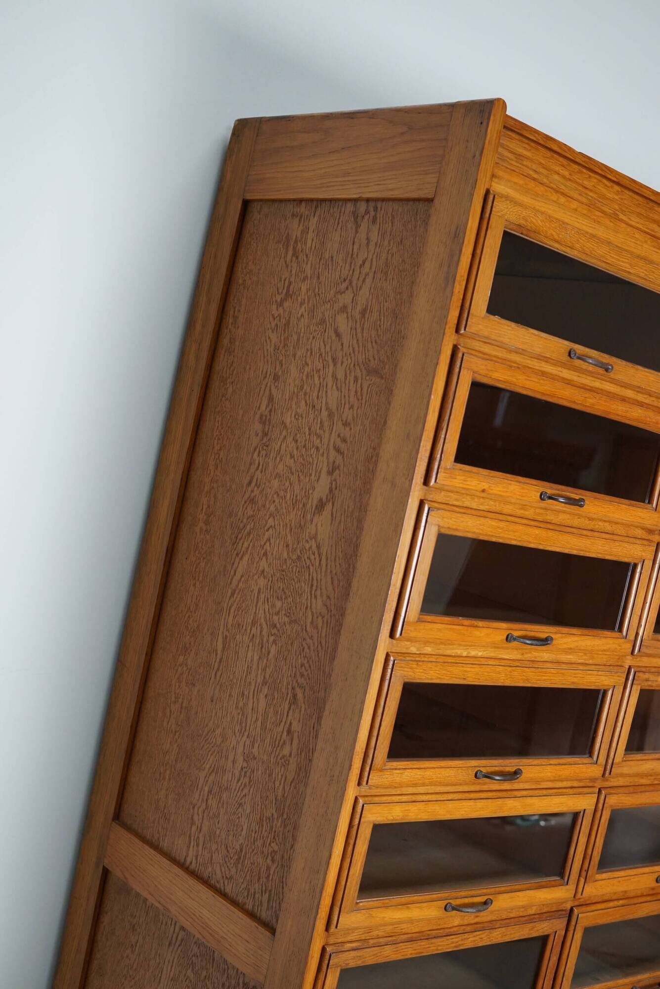 English Haberdashery Shop Cabinet with Glass Fronted Drawers, Circa 1930s